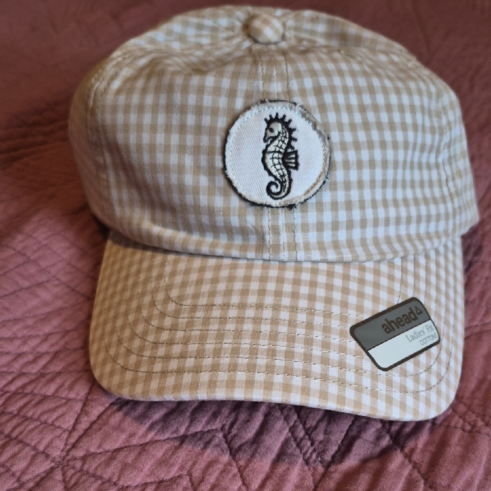 Ahead Women's Tan Gingham Hat